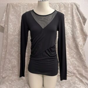 Attention Black Long Sleeve Blouse Top